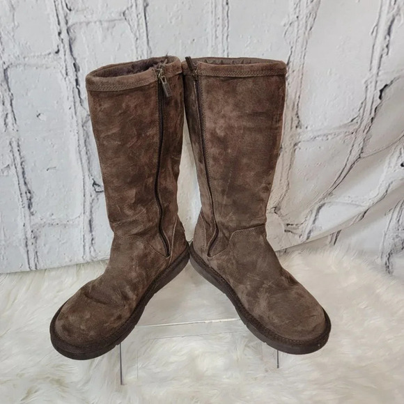 UGG Australia Roslyn Womens Brown Suede Zip Side Tall Shearling Winter Boots 7 - Picture 9 of 15